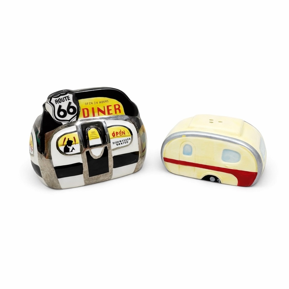 Henry Cavanagh Vintage Salt Pepper Shakers Diner Car & Camper Not matching set